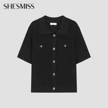 She S miSS Rib Button Collar Cardigan SSkcdo22040 Bk blacks/55