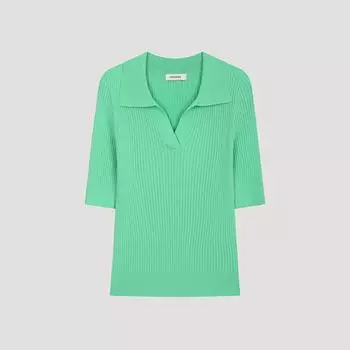 She S miSS Rib Johnny Collar Short Sleeve Knit SSkpoo22690 Gn painted/55