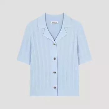 She S miSS Rib Open CoLlar Cardigan SSkcdo21030 Ll light blue/55