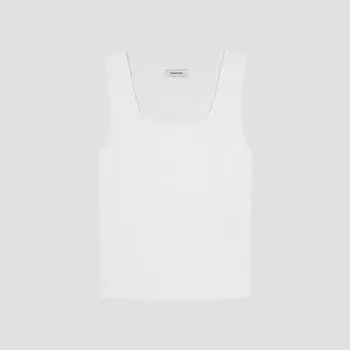 She S miSS Rib Scoop Neck SleeveleSS Knit SSkpoo22580 Ow off-white/55