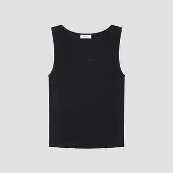 She S miSS Rib Scoop Neck SleeveleSS Knit SSkpoo22580 Zb JET BLACK/55