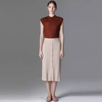 She S miSS Ribbed Banding Wool Knit Skirt MELANGE BEIGE (ME)/66