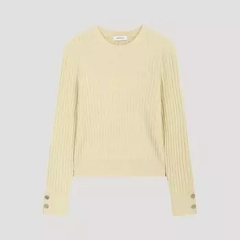 [She S miSS] Ribbed Round Neck Knit SSkpoo11040 Lk light khaki/55