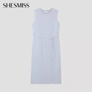 She S miSS Ribbed SleeveleSS Knit dreSS SSkopo22020 Ll light blue/55
