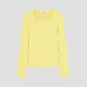 [She S miSS] Ribbed Square Neck Knit SSkpoo12570 Ye yellow/55