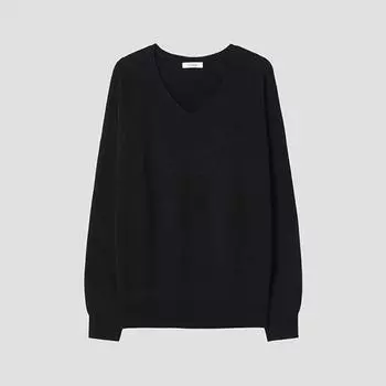 She S miSS Ribbed V Neck Knit SSkpop12040 Bk blacks/55