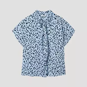 [She S miSS] Ribbon Tie Pattern blouSe Swwblp22190 Blue/55