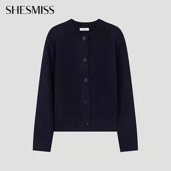 She S miSS Round Neck Button Knit Cardigan SSkcdo42520 Dn DARK NAVY/55