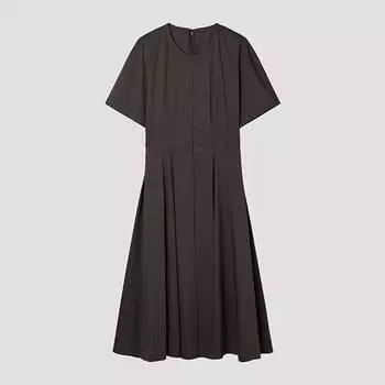 [She S miSS] Round Neck Flare dreSS Swwopp22090 Dw dark brown/77