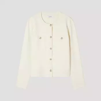 She S miSS Round Neck Pocket Cardigan SSkcdp12020 Cr creamy/55