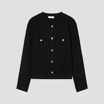 She S miSS Round Neck Pocket Cardigan SSkcdp12020 creamy/55