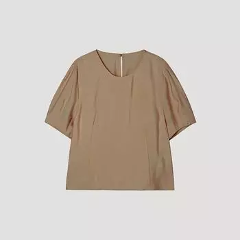 [She S miSS] Round Neck Puff blouSe Swwblp22140 Ca Camel/55