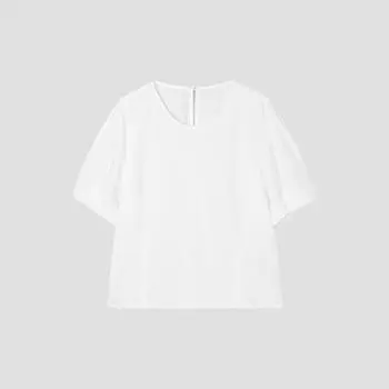 [She S miSS] Round Neck Puff blouSe Swwblp22140 Ow off-white/55