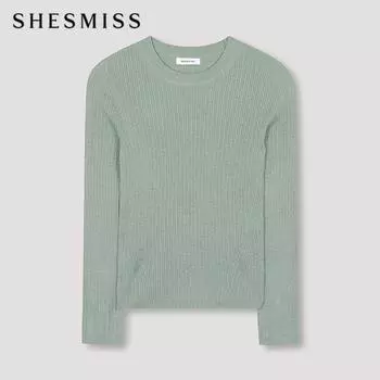 She S miSS Round Neck Rib Knit SSkpon31050 Ln Light green/55