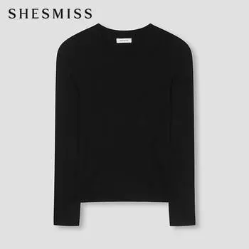 She S miSS Round Neck Rib Knit SSkpon31050 Bk blacks/55