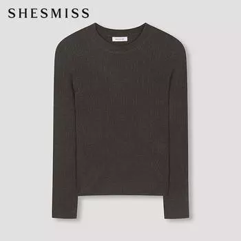 She S miSS Round Neck Rib Knit SSkpon31050 Br Braun/55