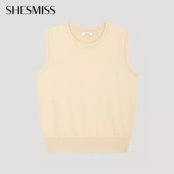 She S miSS Round Neck SleeveleSS Knit SSkpoo22060 Lb light beige/55