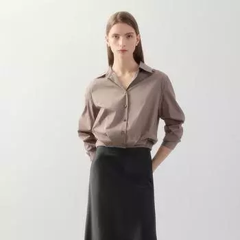 [She S miSS] Рубашка с открытым воротником и защипами SwwSto12060 light orange/55