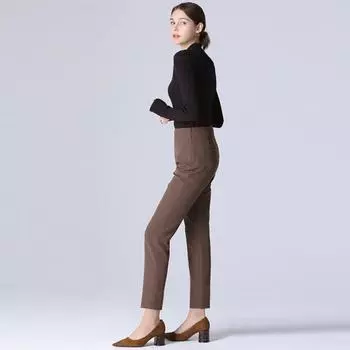 She S miss с боковой молнией, однотонные узкие брюки DARK BROWN (DW)/55