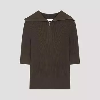 She S miSS Sailor Collar Half Zip Up Knit SSkpoo21060 Dk dark khaki/55