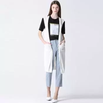 She S miss Scarlet Длинный вязаный жилет с капюшоном Цена 128 000 вон brown (BR)/55