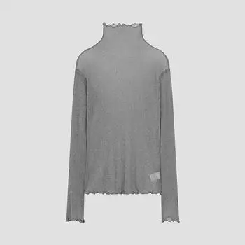 She S miSS See Through GliTTer High Neck T ShirT SajTSo32020 dark beige/00