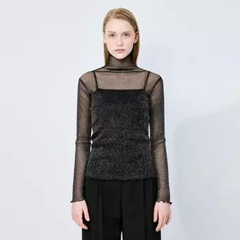 [She S miSS] See Through GliTTer T ShirT SajTSo12030 beige/00