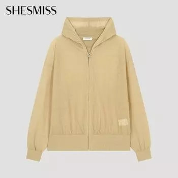 She S miSS See Through Hooded Zip Up Cardigan SSkcdo22070 Lb light beige/55