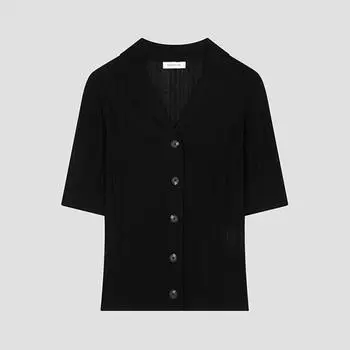 She S miSS See Through Open Collar Cardigan SSkpoo21080 Bk blacks/55