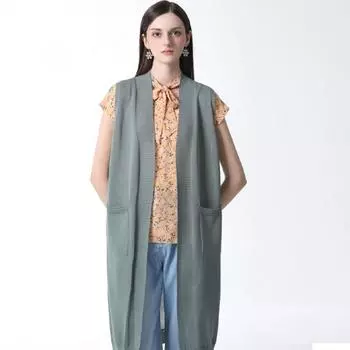 She S miss See Through Длинный кардиган без рукавов Цена 128 000 вон Khaki (KH)/55