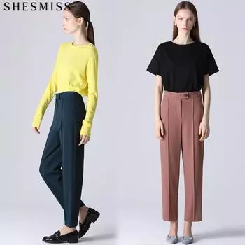 She S miSS Semi looSe Fit Solid Pin Tuck pantS DARK PINK (DI)/44