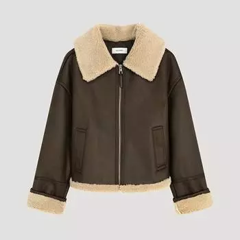 She S miSS Shearling Zip Up muStang Jacket Swujko42020 Dw dark brown/55