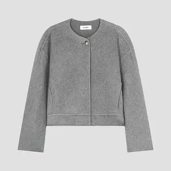 She S miss шерстяная кашемировая минималистичная куртка ручной работы Swhjko41060 Lg light gray/44