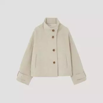 She S miss шерстяная кашемировая смесь полупальто с высоким воротом Swhjko41050 Me MELANGE BEIGE/55