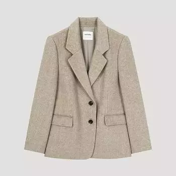 She S miSS Шерстяная куртка ручной работы в елочку Swhjko42120 Я MELANGE BEIGE/66