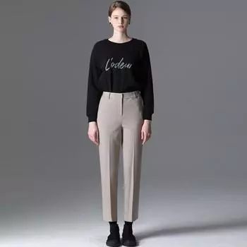 She S Miss шерстяная смесь с отделкой сзади узкие брюки Цена аренды 198 000 вон beige (BE)/55