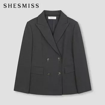 She S miSS шерстяная смесовая двойная куртка SwSjkn41060 Ch charcoal/55