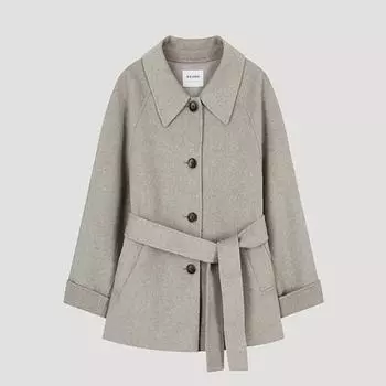 She S miSS шерстяная смесовая куртка ручной работы с поясом Swhjko42060 Lg light gray/66