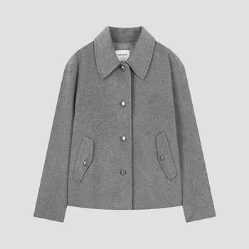 She S miSS шерстяная смесовая куртка с воротником-стойкой ручной работы Swhjko42080 Mg MELANGE GRAY/77