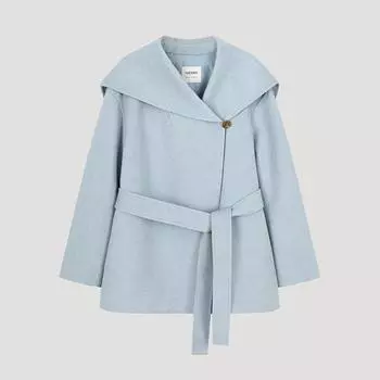 She S miss шерстяное пальто с воротником-шалью ручной работы Swhjko42090 Ll light blue/55