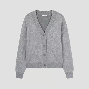 She S miSS шерстяной кардиган с V-образным вырезом и пуговицами SSkcdo41060 Mg MELANGE GRAY/55