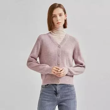 She S miSS шерстяной кардиган с V-образным вырезом SSkcdn41020 Braun/66