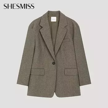 She S miSS Шерстяной пиджак на одной пуговице Swwjko42040 Mb melange brown/55