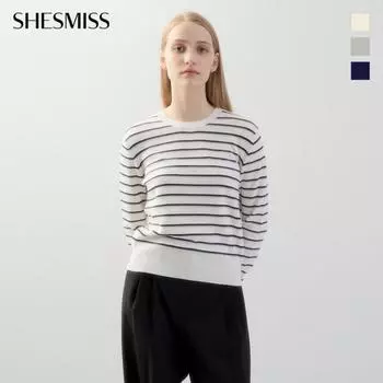 She S miSS шерстяной трикотаж в двойную полоску SSkpoo11080 oatmeal/66