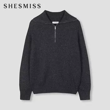 She S miSS шерстяной трикотажный топ на молнии SSkpon41070 Ch charcoal/55