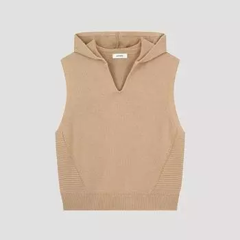 She S miss шерстяной трикотажный жилет с капюшоном и разрезом SSkvto42040 Ca Camel/55