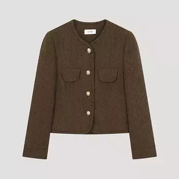 She S miSS шерстяной жакет с круглым вырезом Swwjko42010 Br Braun/55