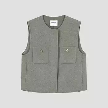 She S miss шерстяной жилет с круглым вырезом ручной работы Swhvto42010 Mg MELANGE GRAY/55