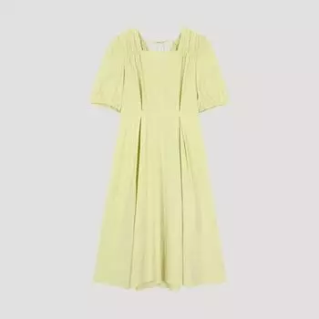 She S miSS Shirring Back Ribbon Flare dreSS Swwopo22100 Ly light yellow/55