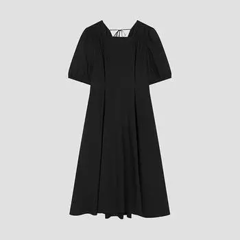 She S miSS Shirring Back Ribbon Flare dreSS Swwopo22100 Bk blacks/55